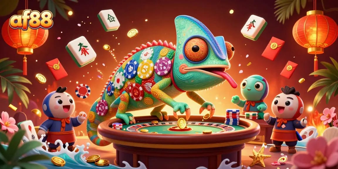 Experience thrilling gameplay at af88’s vibrant casino atmosphere with lively characters and gaming elements.