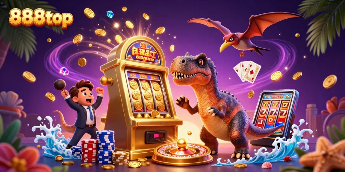 Experience the thrilling jackpot action at 888top with iconic characters and dynamic casino elements.
