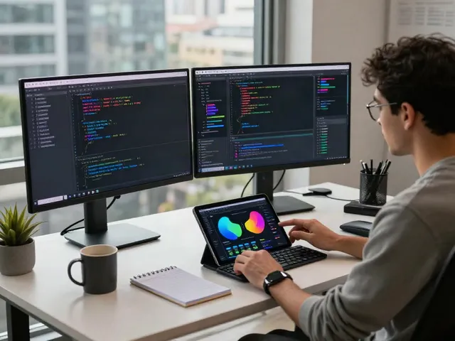 Developer utilizing instant indexing tools in a modern tech workspace.