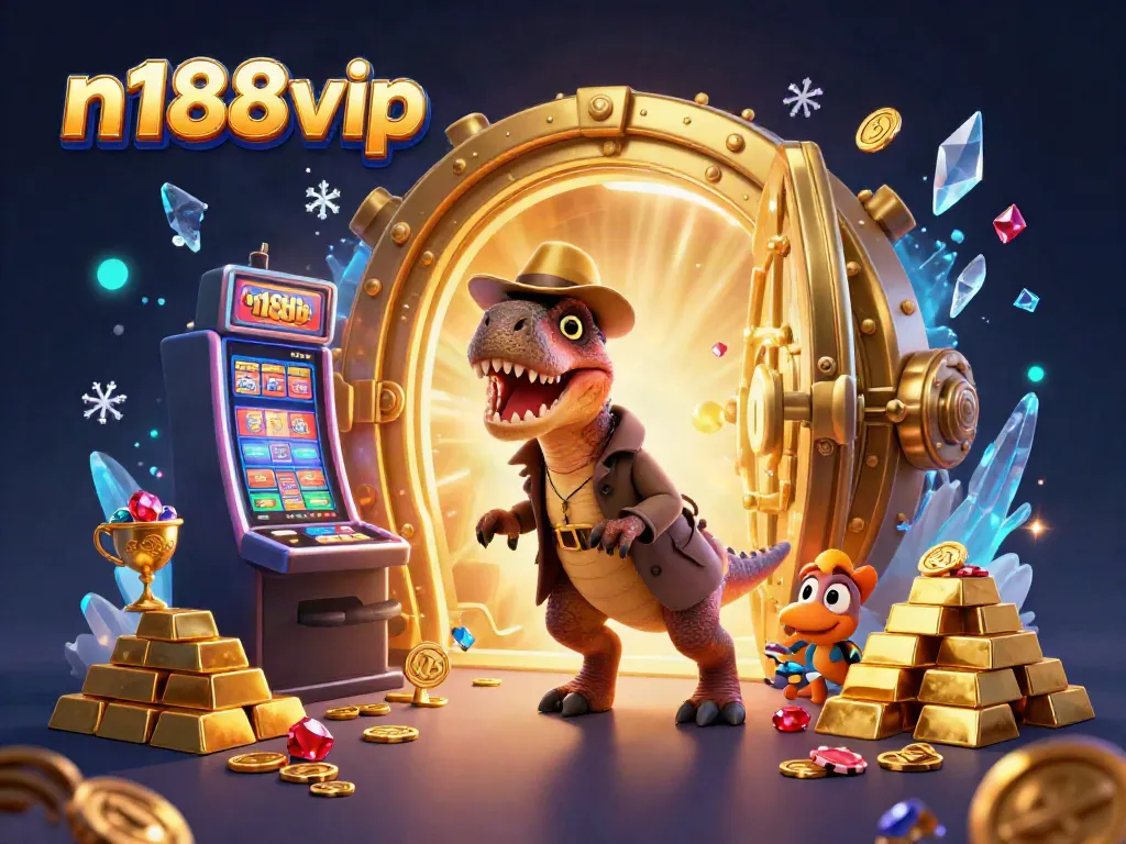 Experience thrilling jackpot games with n188vip's immersive casino action featuring a velociraptor and friends.
