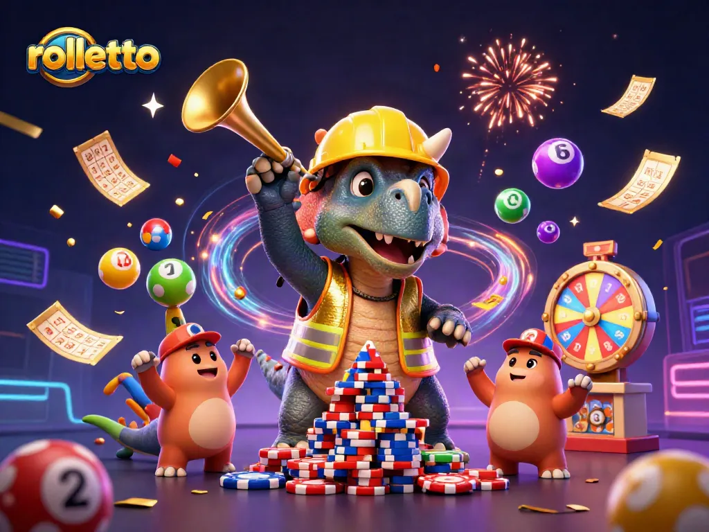 Celebrate winning strategies at Rolletto with this vibrant casino-themed 3D illustration.