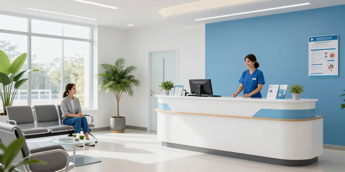 Pharmacy Weight Loss clinic reception area with compassionate healthcare services, offering patient care and weight loss consultations.