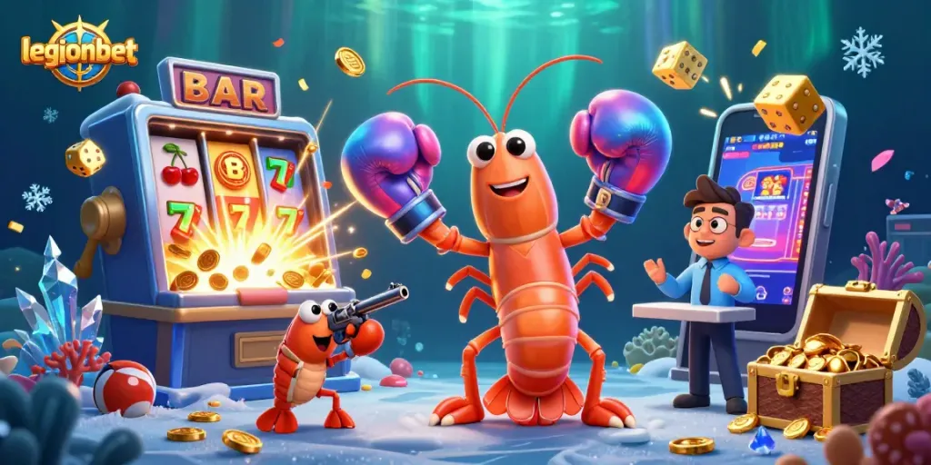 Join legionbet's vibrant gaming world with exciting casino action and rewards depicted in 3D