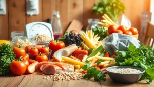 Vibrant meal preparation scene illustrating Weight Loss with fresh vegetables and lean proteins.