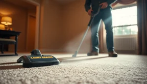 Expert performing lavaggio tappeto Milano, ensuring a pristine carpet cleaning experience in a client’s home.