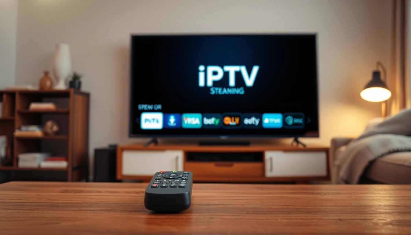 Explore iron IPTV services showcased in a stylish modern living room setup.