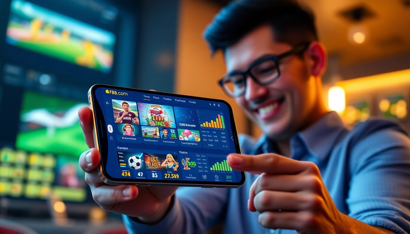 Engaging user interface of af88.com app showcasing sports and casino games on mobile device.