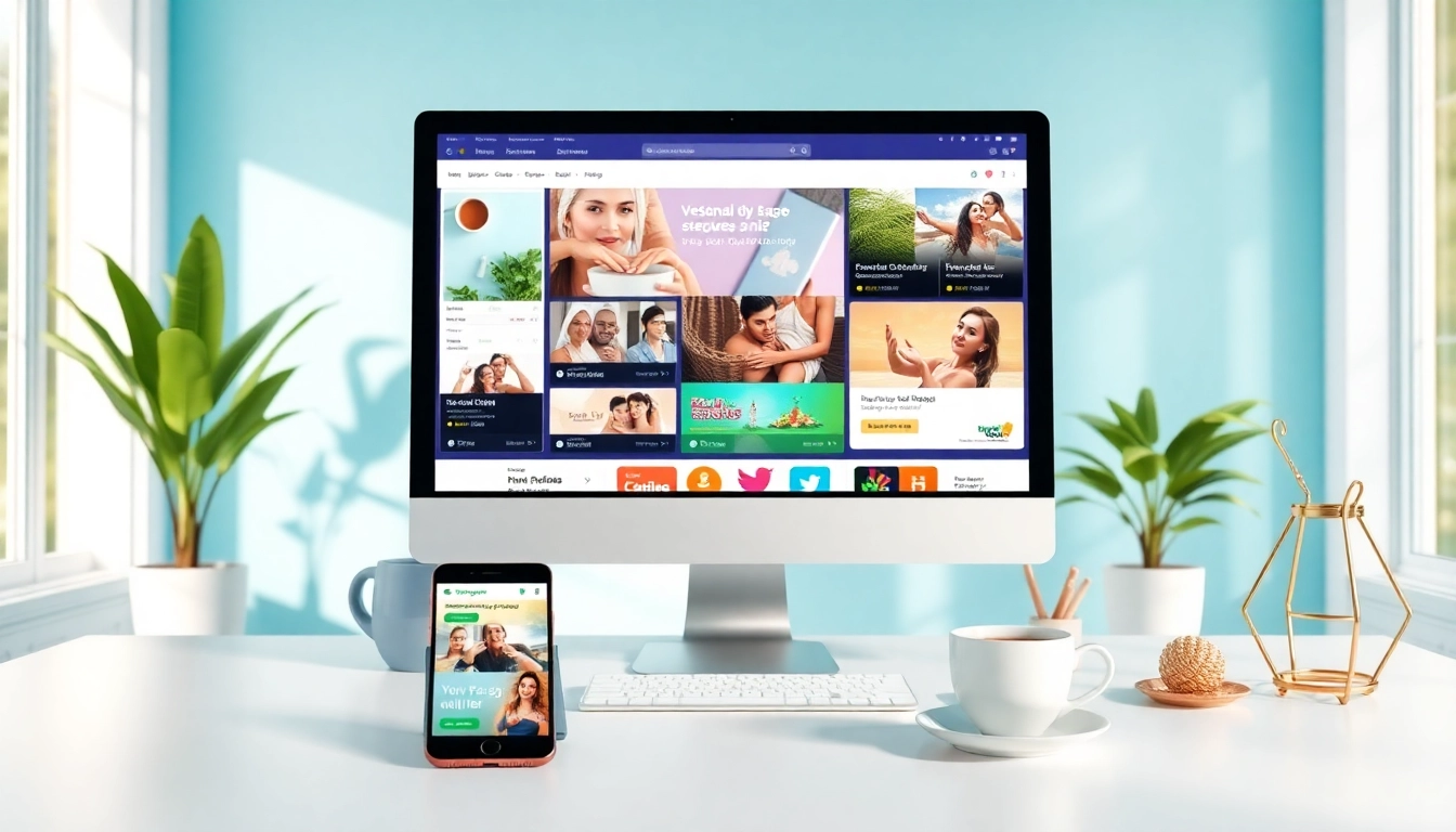 SL Ads showcasing vibrant digital advertisements in a modern workspace.