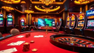 Experience the thrilling gameplay at HM88 with vibrant casino tables and immersive gambling activities.