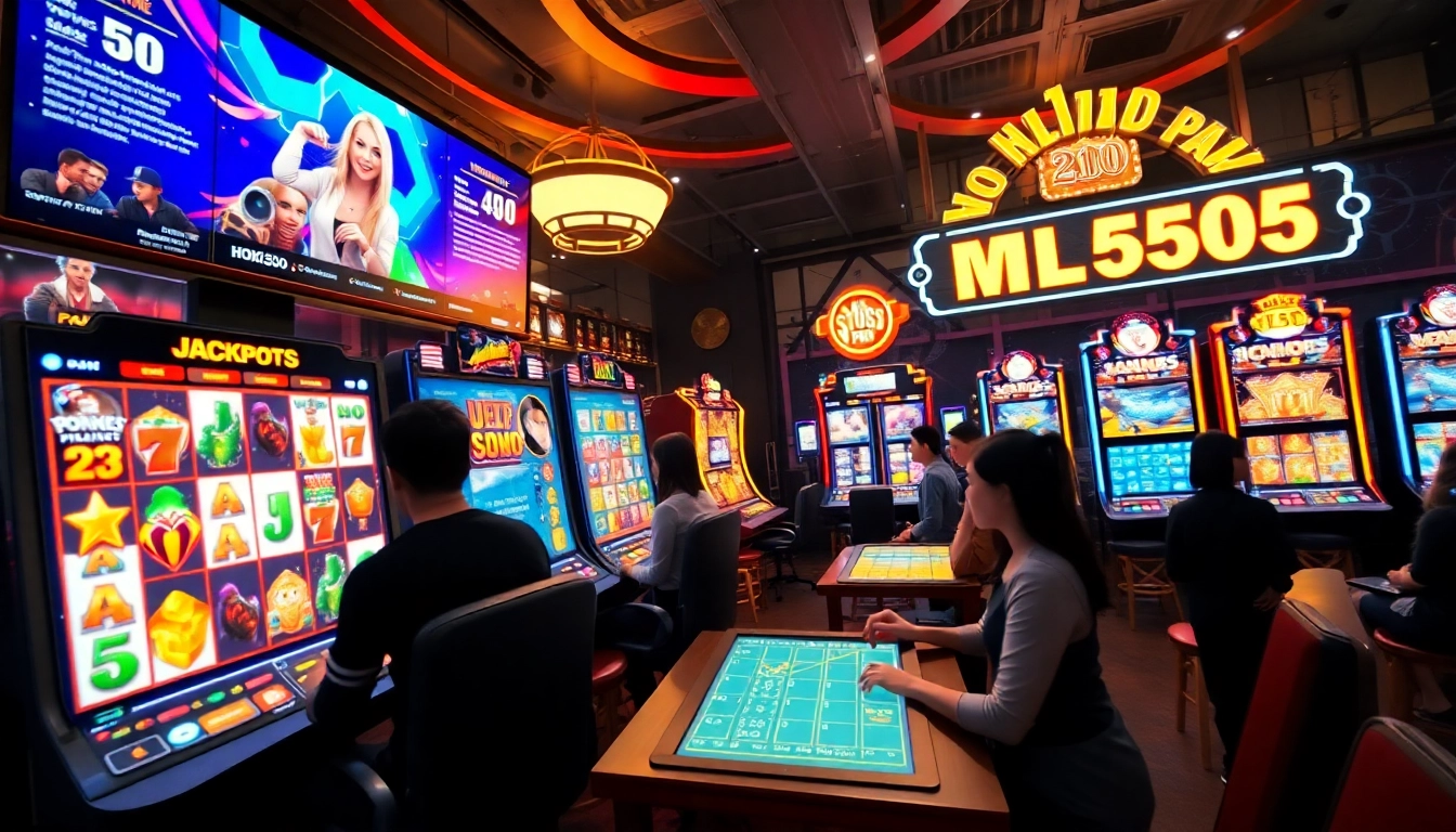 Exciting online gaming scene representing hoki138 pro with dynamic slot games and vibrant atmosphere.