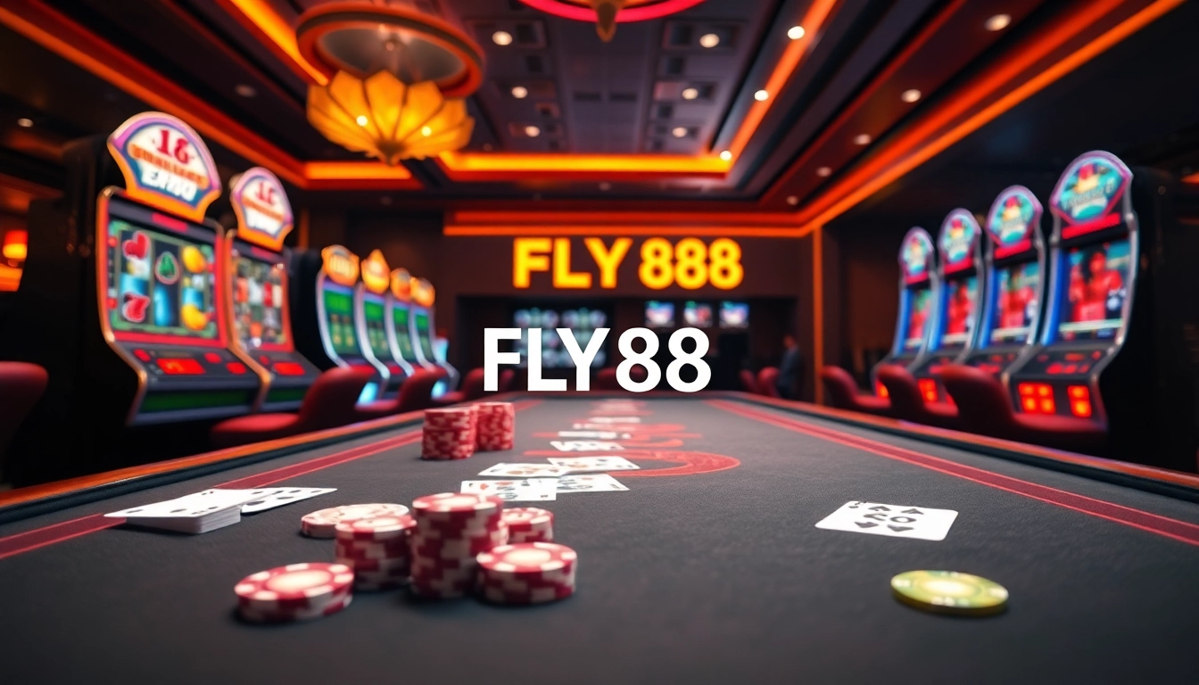 Experience the thrill of FLY88 with vibrant casino tables and exciting card games.