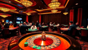 Experience thrilling gambling excitement at Xin88 casino with vibrant poker games and roulette.