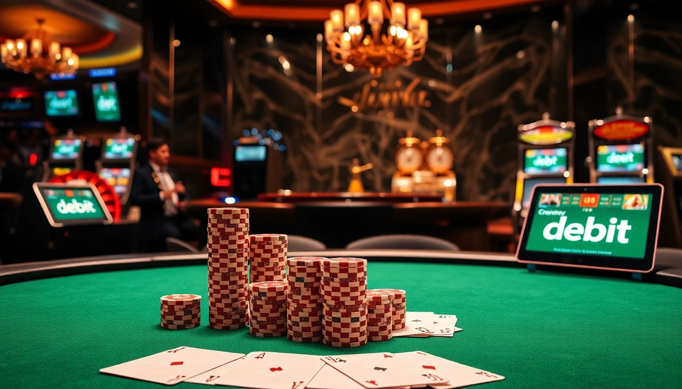 Engaged players at the debet casino table immersed in a thrilling poker game.