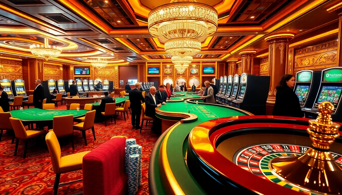 9bet vibrant casino scene showcasing high-stakes tables, poker chips, and an exciting atmosphere.