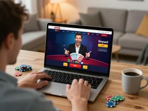 Engaging blackjack gameplay on lucky88s site from cozy home office.