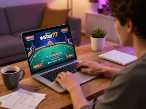 Engaging gameplay at nhà cái wstar77 with focused player on live dealer online game