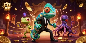 Engage in thrilling gaming action at FB 88 with vibrant characters and casino elements.