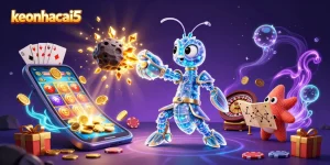 Experience keonhacai5 as a galactic shrimp unleashes treasure in a vibrant casino universe.