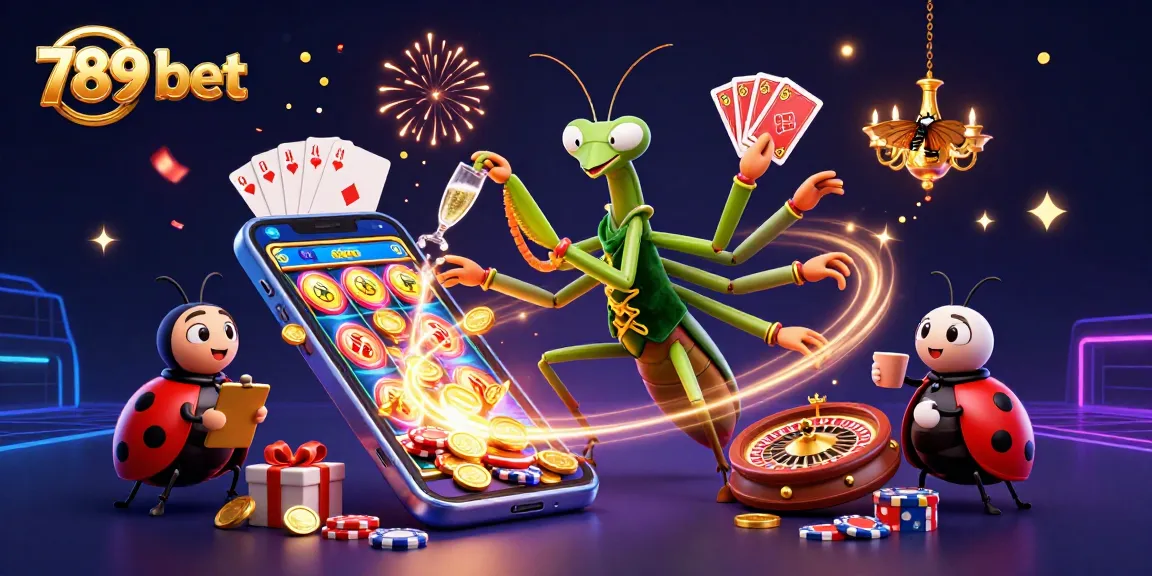 Engage in thrilling 789 bet casino games with vibrant characters, dynamic elements, and festive celebration visuals.