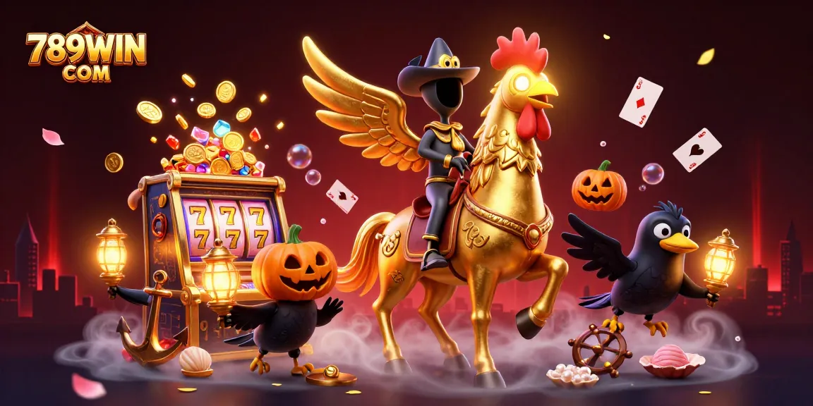 Experience thrilling gameplay at 789WIN COM with a vibrant casino scene featuring a golden rooster and dynamic game elements.