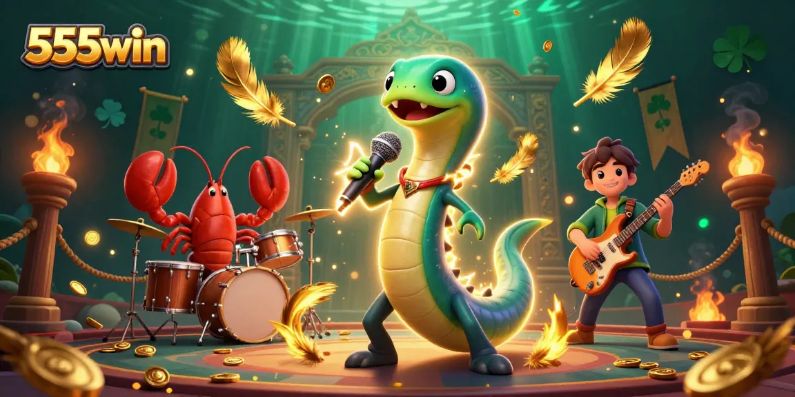 Experience thrilling underwater gaming with 555win's vibrant 3D casino illustration.